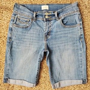 Levis 515 Classic Bermuda Shorts Womens Size 6 Stretch Mid Rise Cuffed Denim